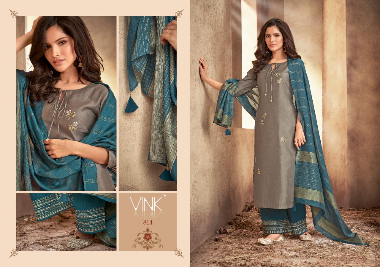 Vink starlight beautiful embroidered kurti plazzo with dupatta collection dealer