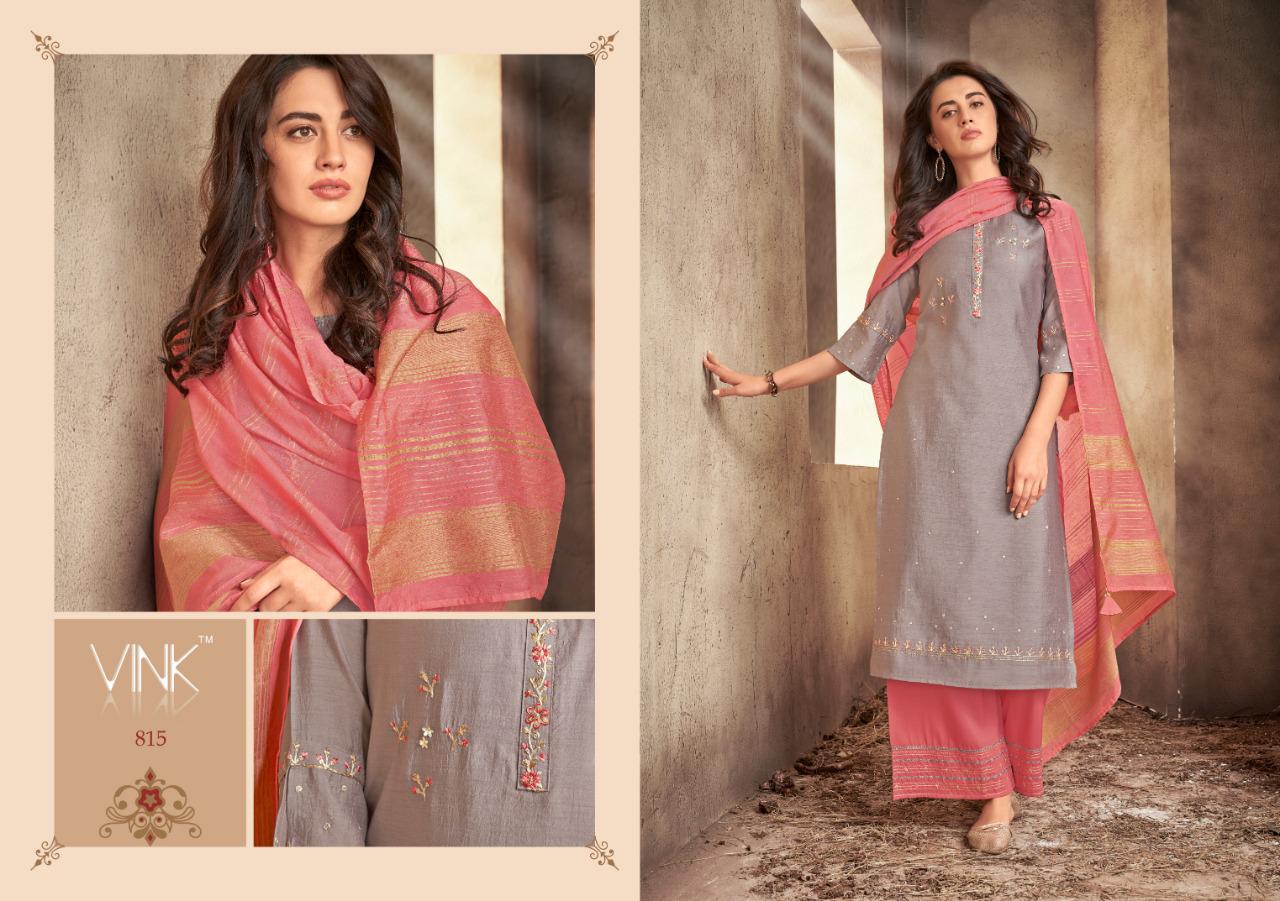 Vink starlight beautiful embroidered kurti plazzo with dupatta collection dealer