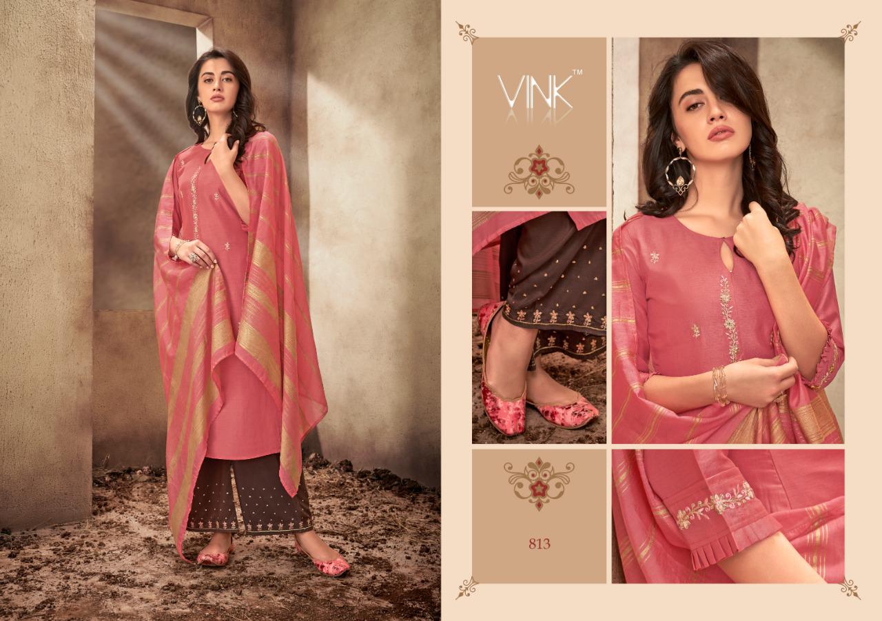 Vink starlight beautiful embroidered kurti plazzo with dupatta collection dealer