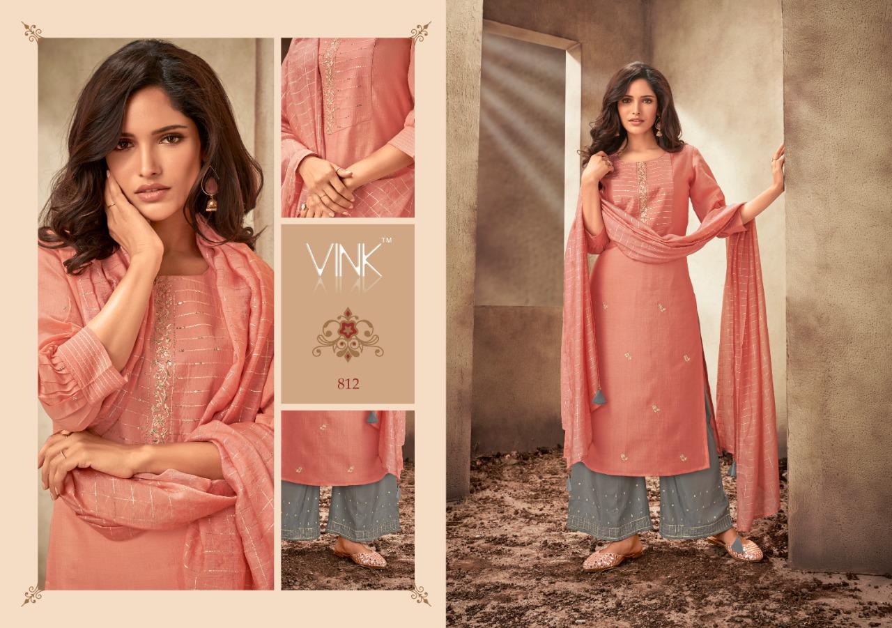 Vink starlight beautiful embroidered kurti plazzo with dupatta collection dealer