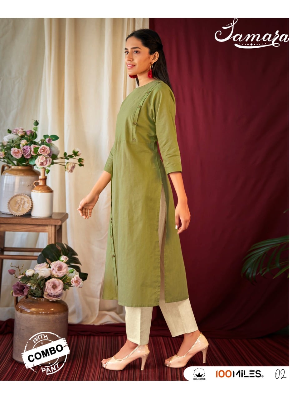 100 miles samara cotton kurti with pants daily wear collection