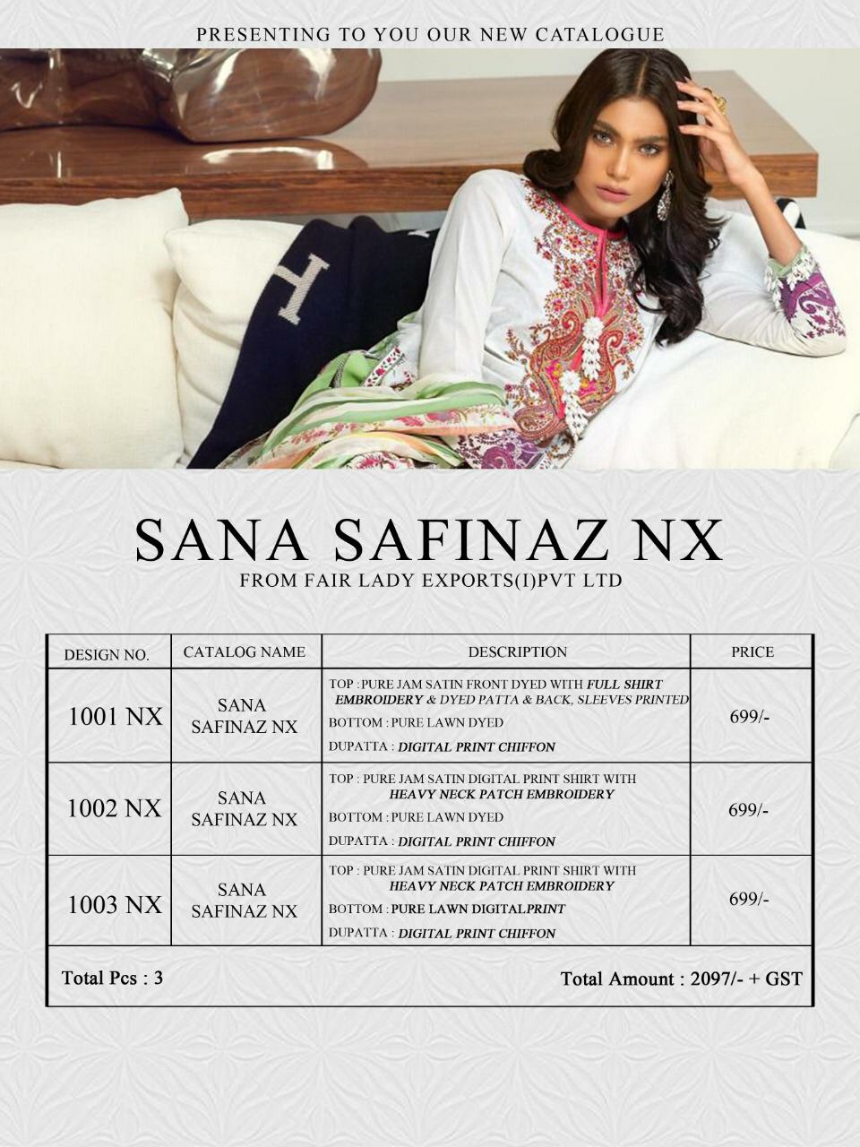 Fairlady sana safinaz satin nx karachi suits wholesale online