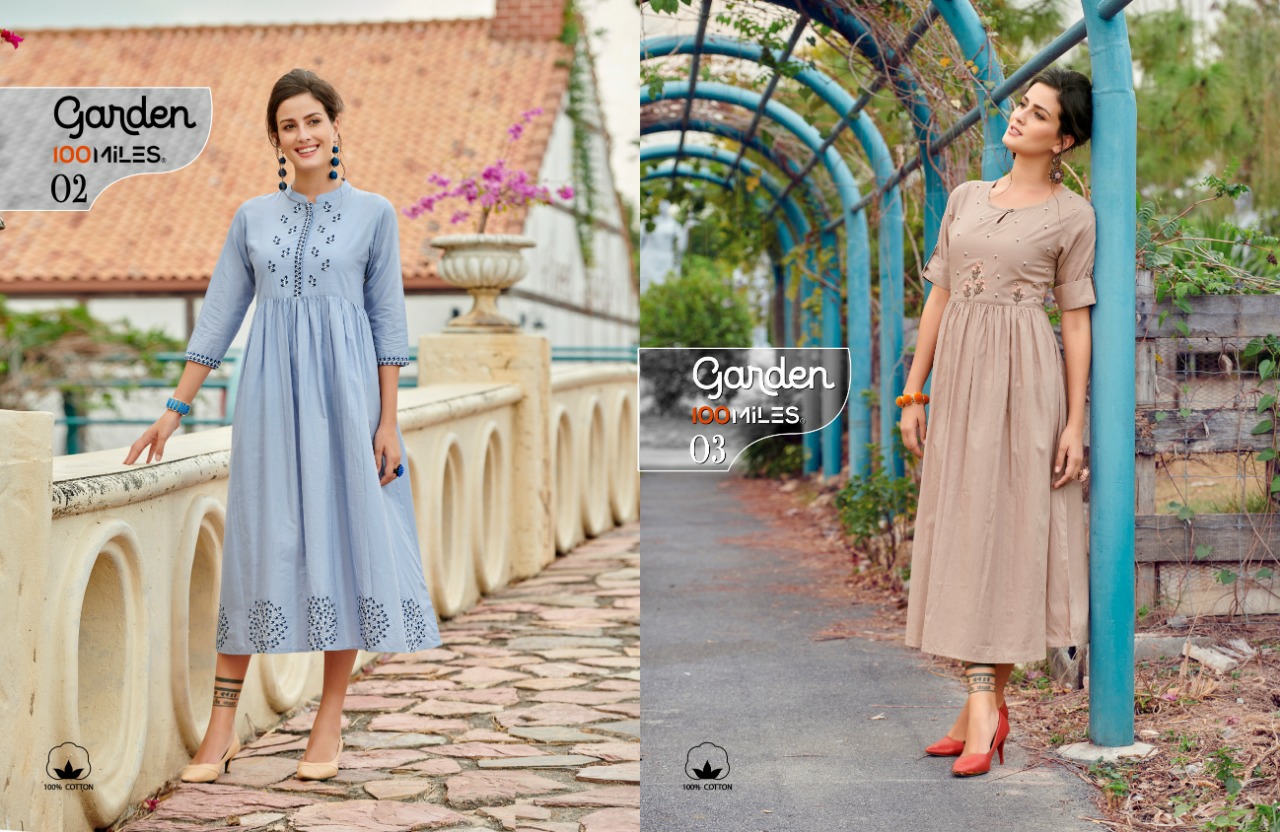 100 miles garden colourfull cotton gowns ready to wear collection