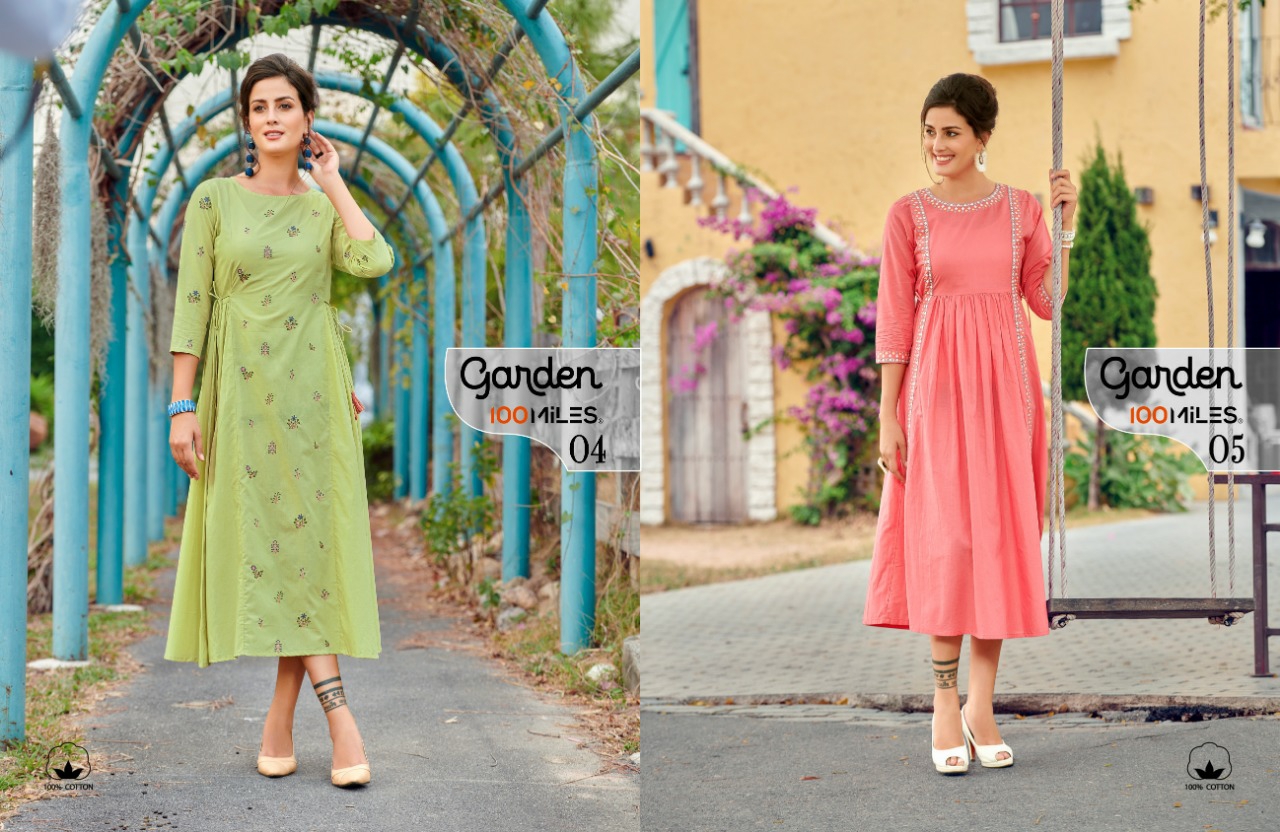 100 miles garden colourfull cotton gowns ready to wear collection