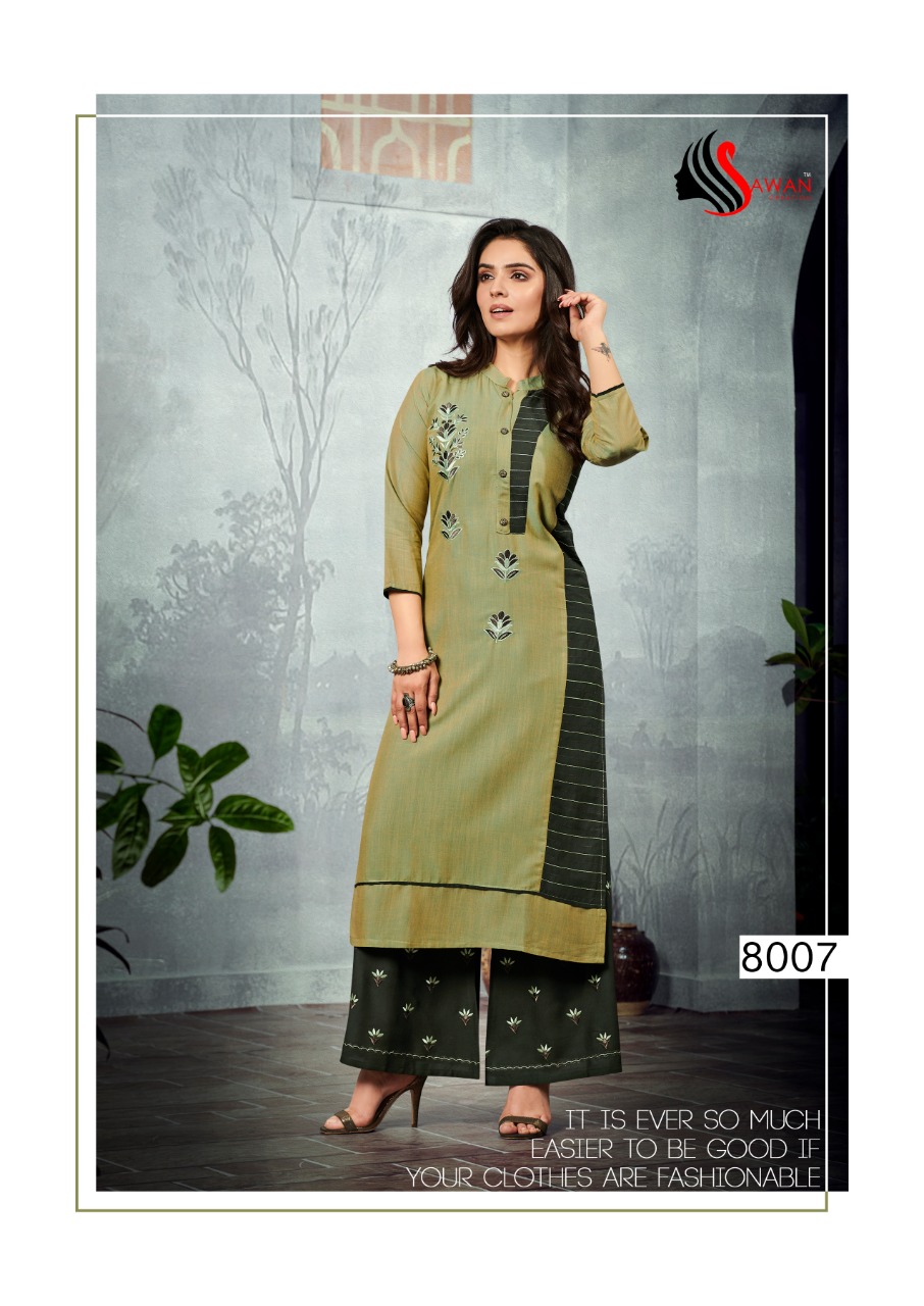 Sawan Creation Dani vol 8 elagant look attractive designed Kurties with plazzo catalog