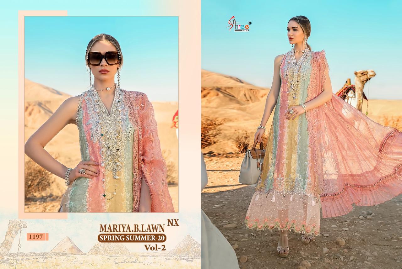 SHREE FABS Mariya b lawn spring 20 vol 2 super nx  Salwar Kameez Cotton Singles 1197