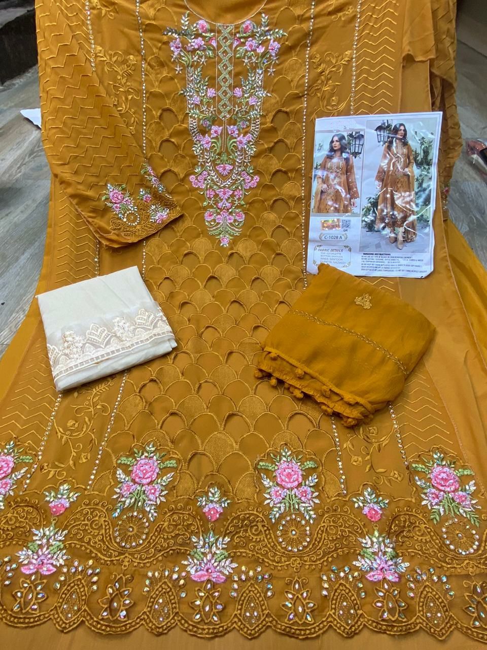 FEPIC Rosemeen universal C 1028 A mustard  Salwar Kameez Georgette Singles