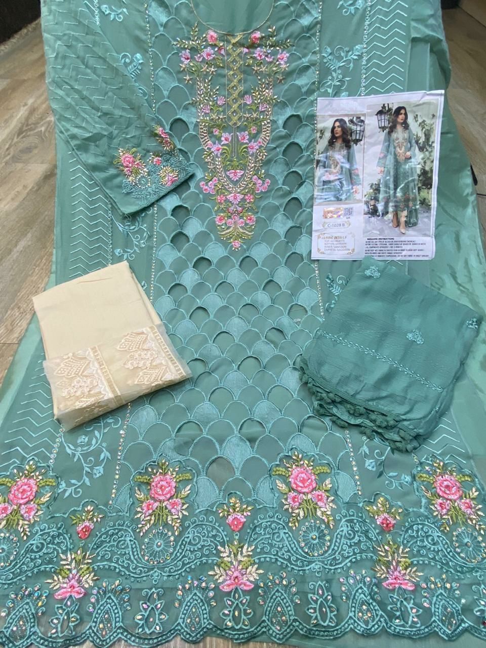 FEPIC Rosemeen universal C 1028 B green  Salwar Kameez Georgette Singles