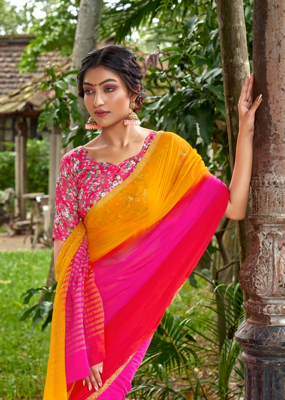 L t fashion satrupa chiffon attractiv with blouse saree catalog