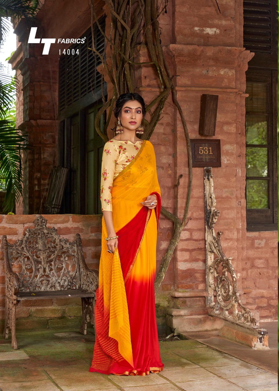 L t fashion satrupa chiffon attractiv with blouse saree catalog