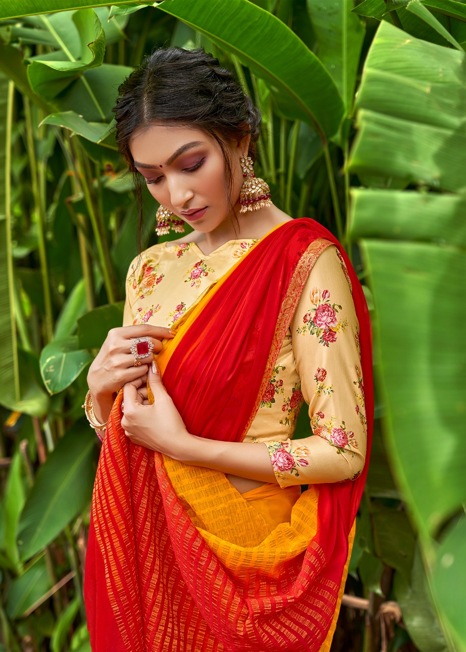 L t fashion satrupa chiffon attractiv with blouse saree catalog