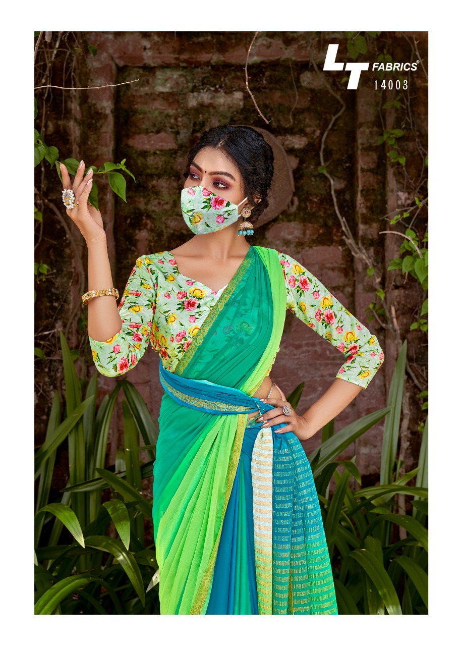 L t fashion satrupa chiffon attractiv with blouse saree catalog