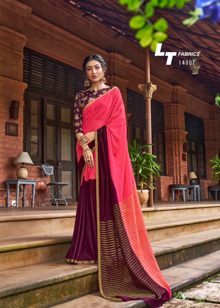 L t fashion satrupa chiffon attractiv with blouse saree catalog