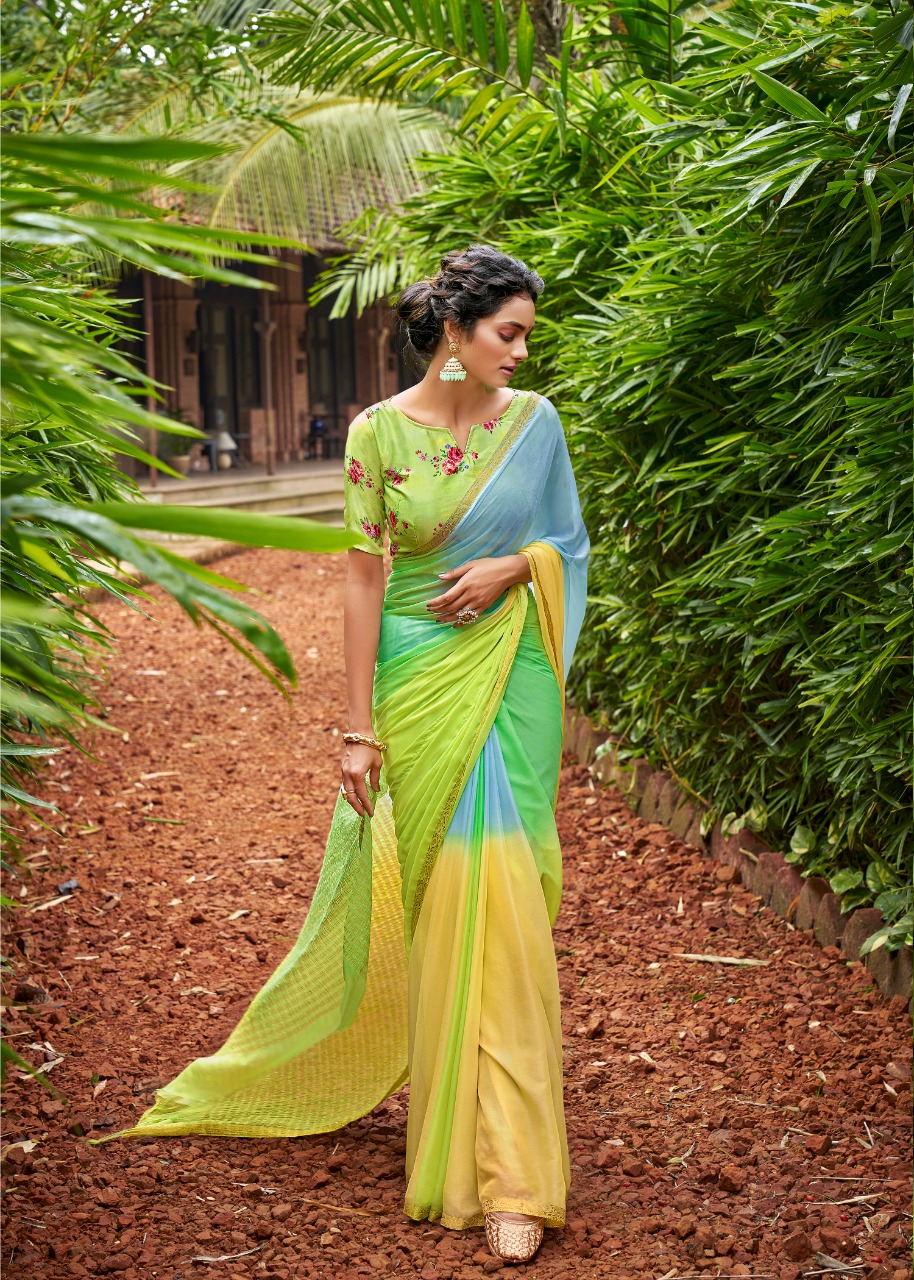 L t fashion satrupa chiffon attractiv with blouse saree catalog