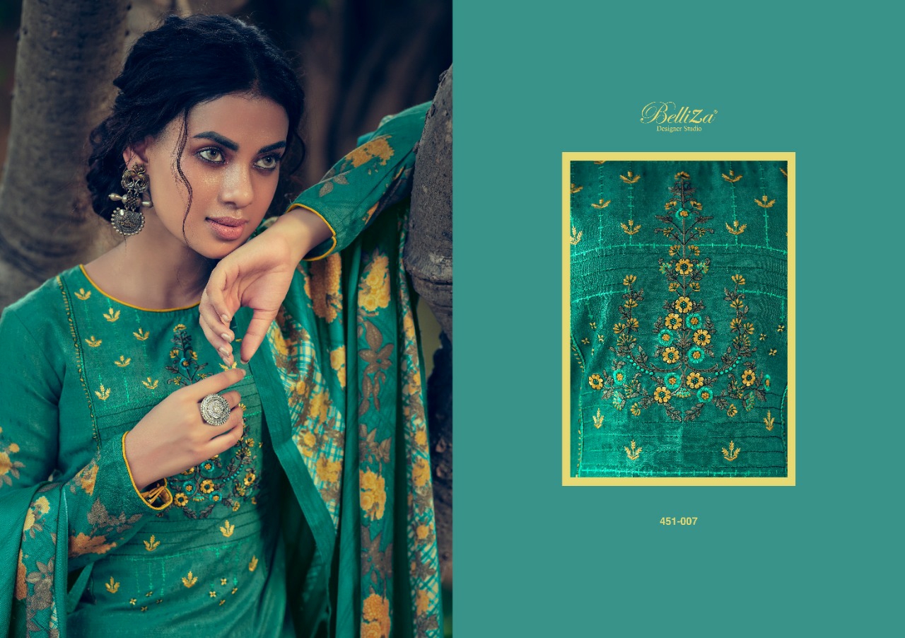 Belliza designer studio riwayat Pashmina attrective Digital Style Print salwar suit catalog