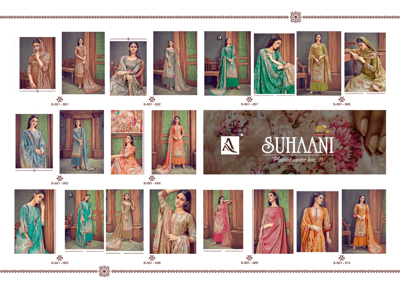 Alok Suit Suhani pashmina exclusive print salwar suit catalog