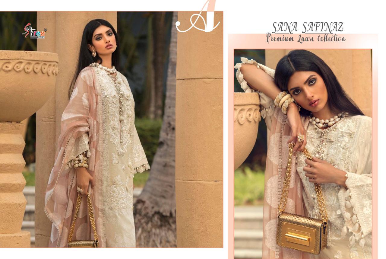 shree fabs sana safinaz premium lawn collection cotton regal look salwar suit catalog