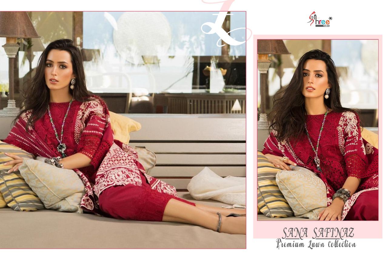 shree fabs sana safinaz premium lawn collection cotton regal look salwar suit catalog