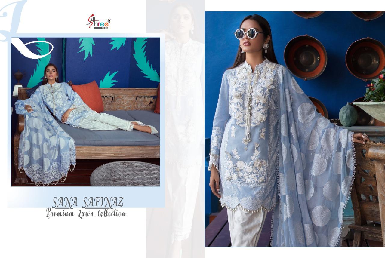 shree fabs sana safinaz premium lawn collection cotton regal look salwar suit catalog