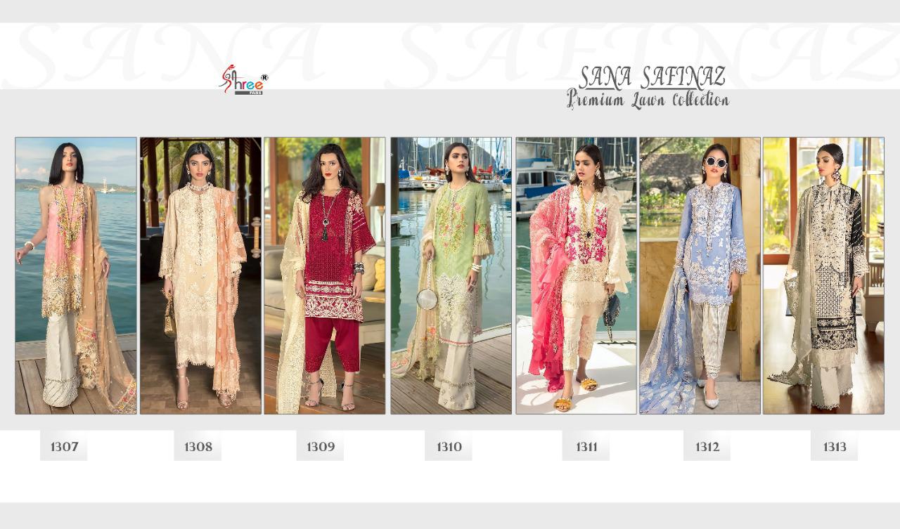 shree fabs sana safinaz premium lawn collection cotton regal look salwar suit catalog