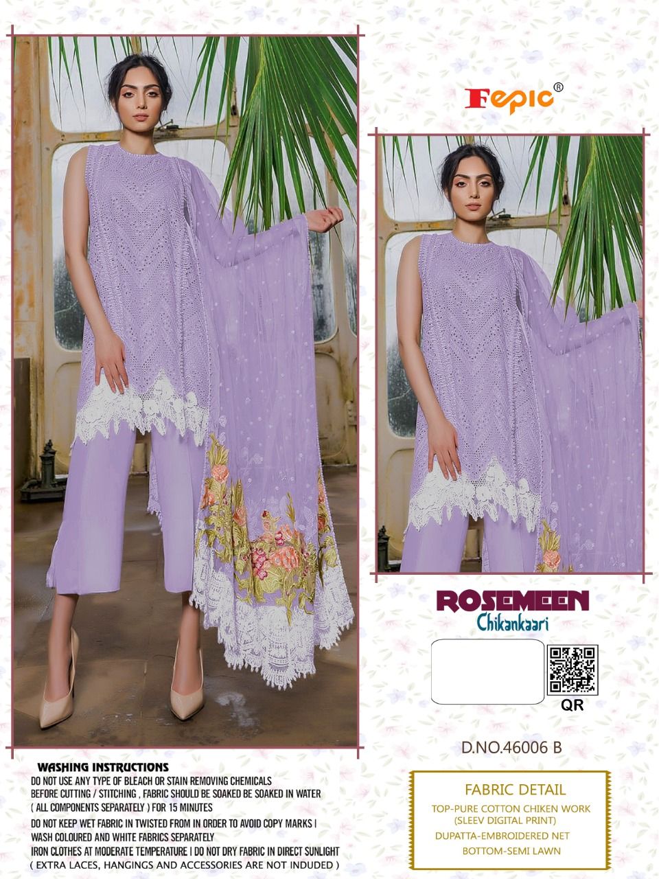 FEPIC Rosemeen 46006 B Salwar Kameez Cotton Singles