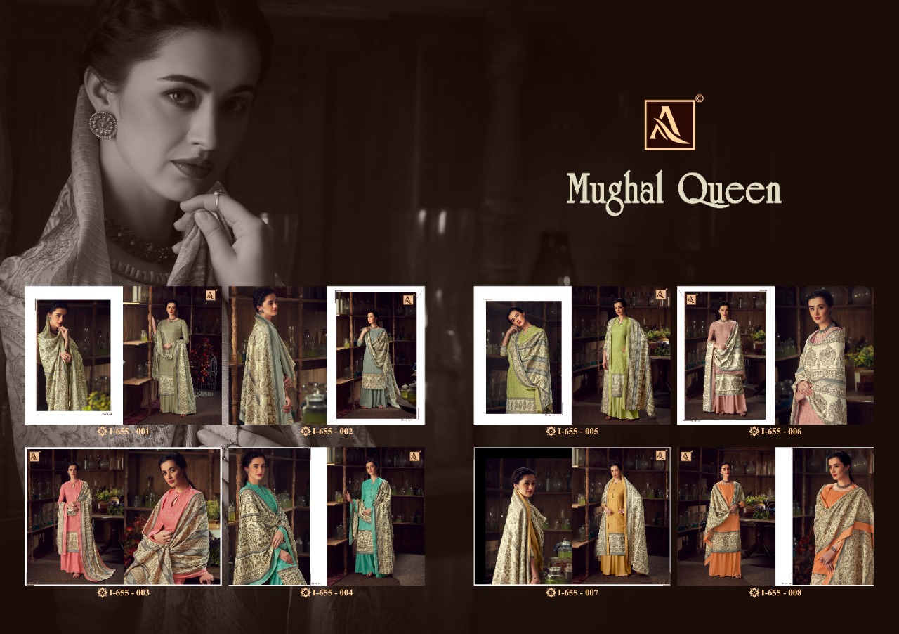 Alok Suit Mughal Queen  Wool Pashmina elegant look salwar suit catalog