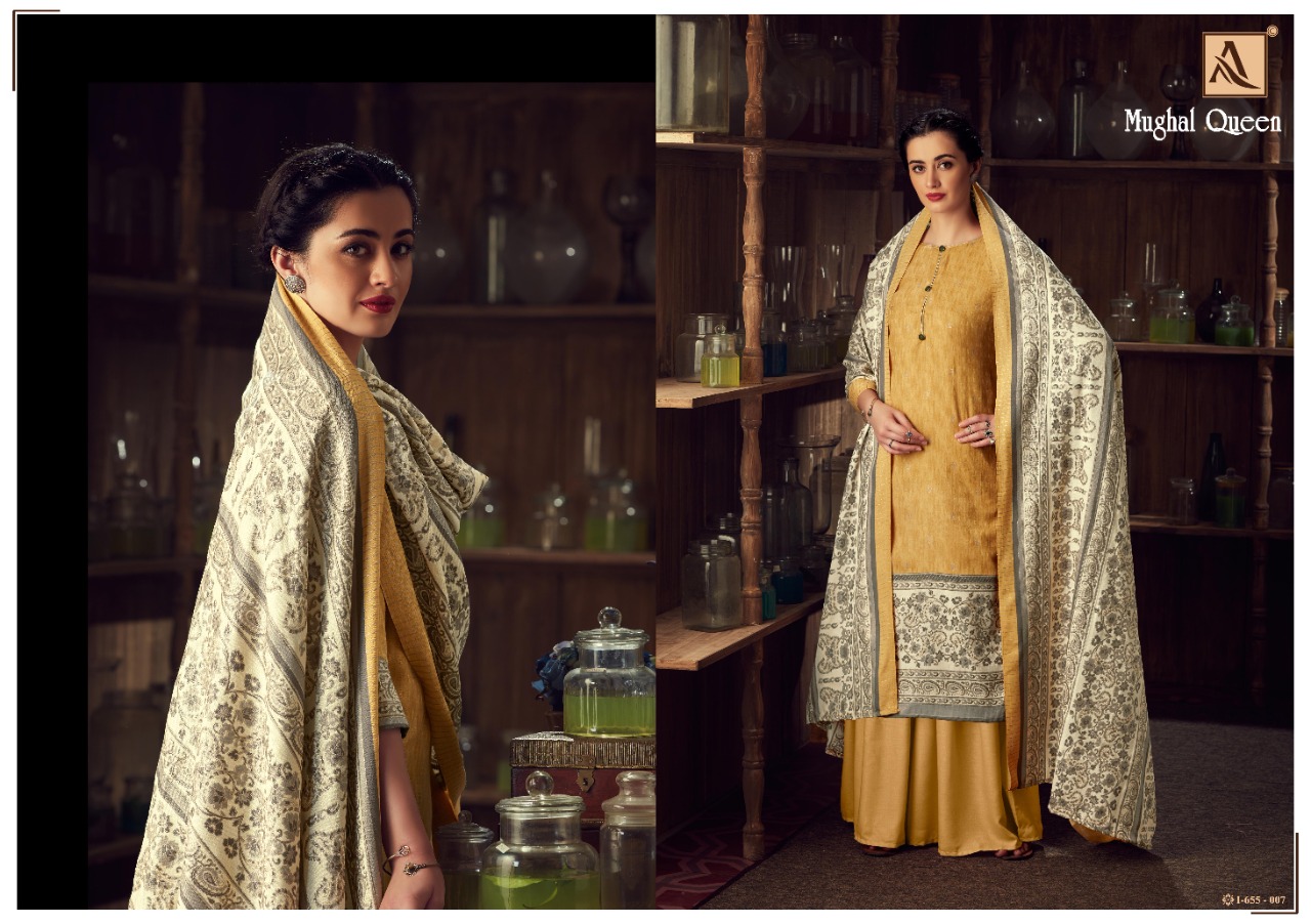 Alok Suit Mughal Queen  Wool Pashmina elegant look salwar suit catalog