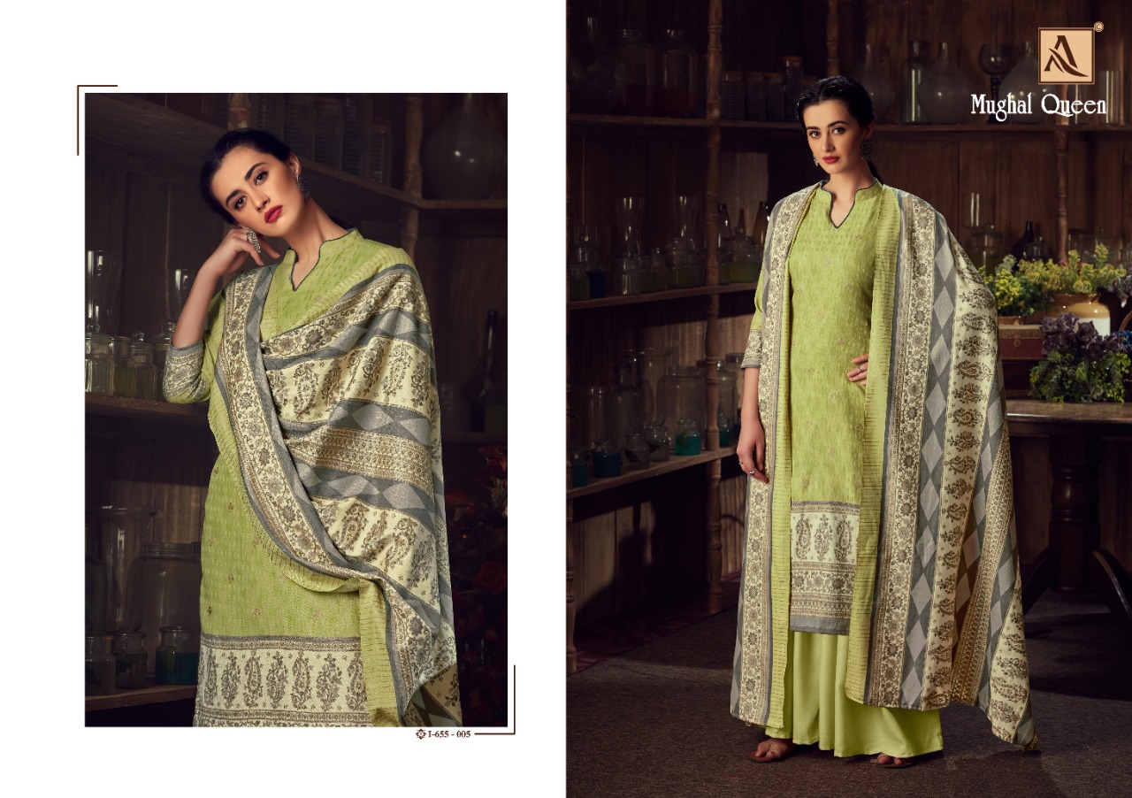 Alok Suit Mughal Queen  Wool Pashmina elegant look salwar suit catalog