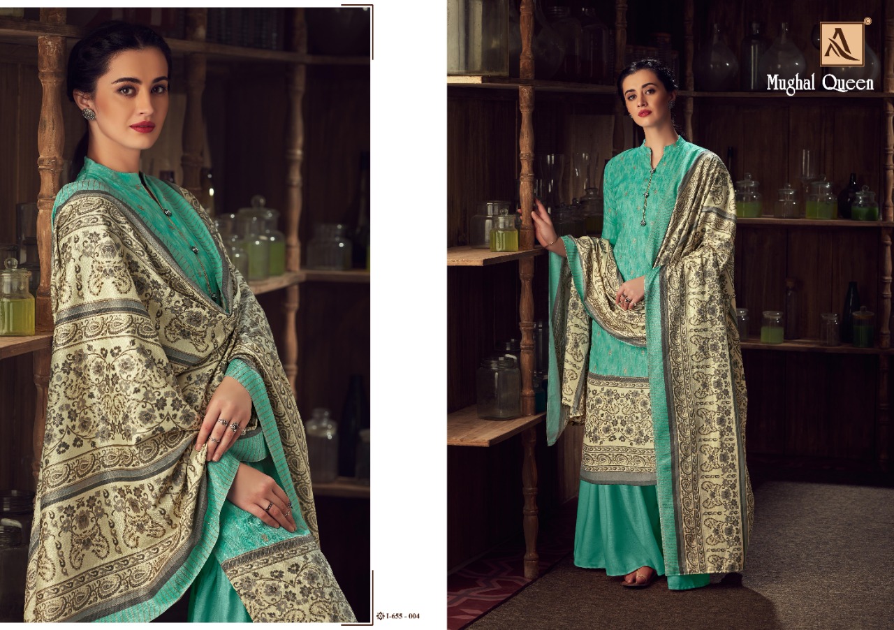 Alok Suit Mughal Queen  Wool Pashmina elegant look salwar suit catalog