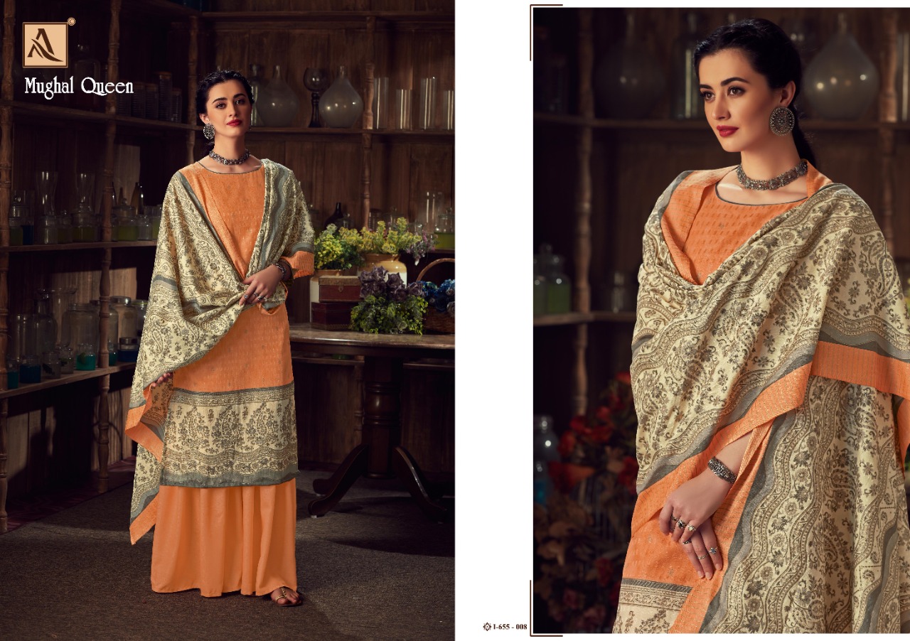 Alok Suit Mughal Queen  Wool Pashmina elegant look salwar suit catalog