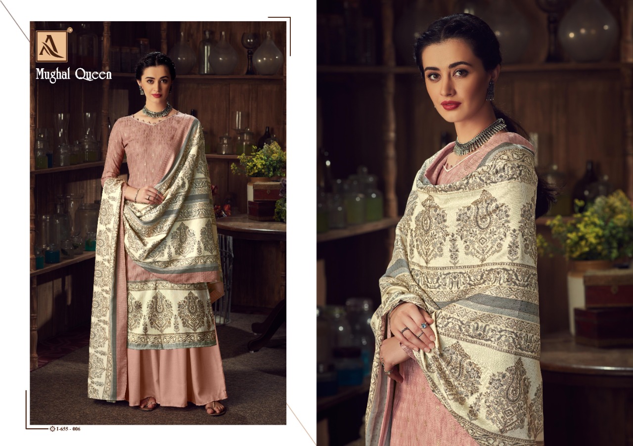 Alok Suit Mughal Queen  Wool Pashmina elegant look salwar suit catalog