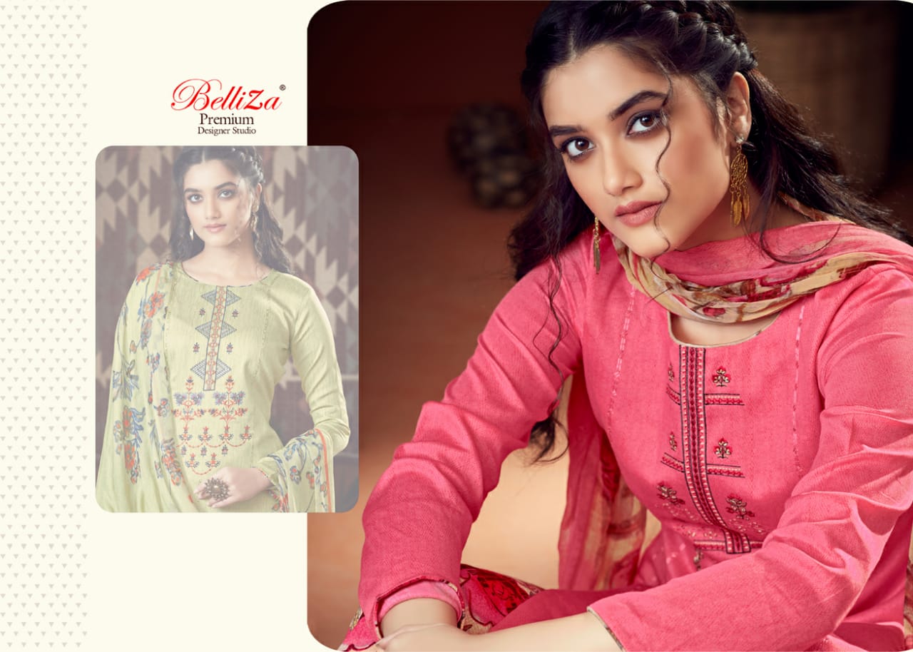 Belliza designer studio sehmat cotton embroidered salwar kameez collection