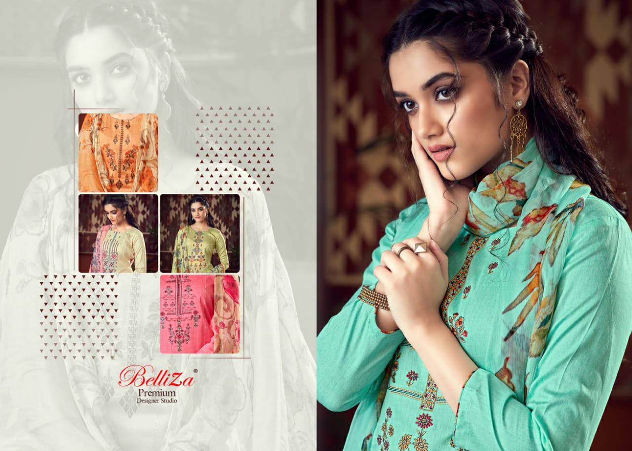 Belliza designer studio sehmat cotton embroidered salwar kameez collection