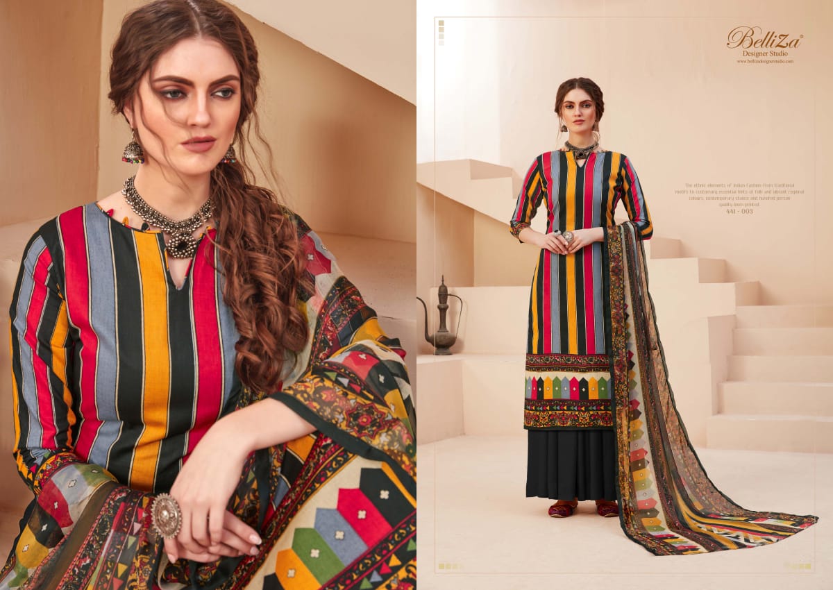 Belliza designer studio zohra digital printed cotton dress Material catalog