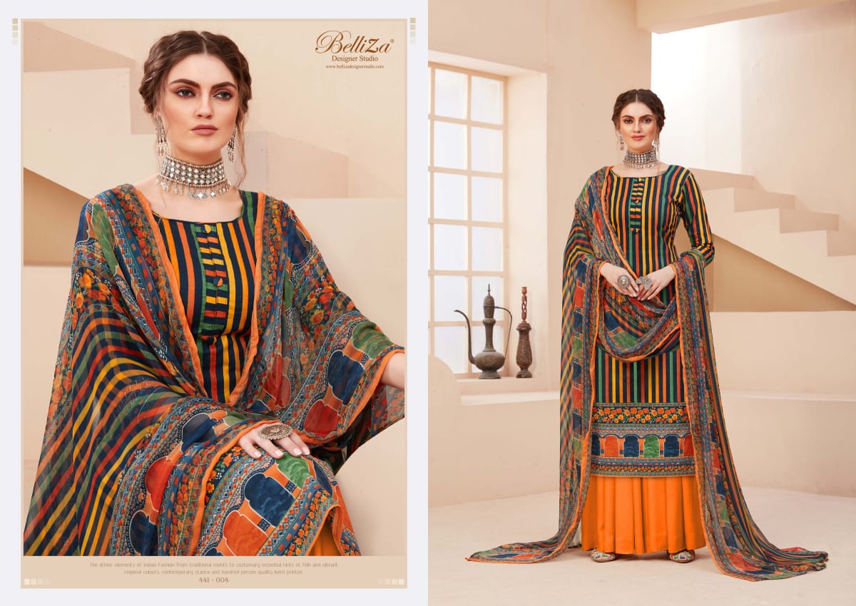 Belliza designer studio zohra digital printed cotton dress Material catalog