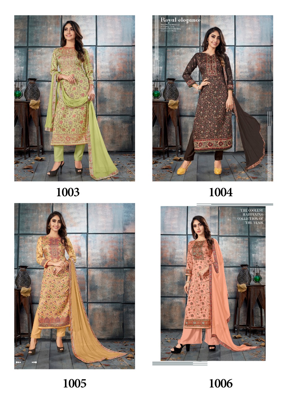 Bipson elegance 1003 1006 winter regal  salwar suit catalog