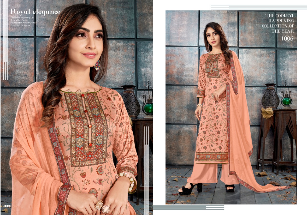 Bipson elegance 1003 1006 winter regal  salwar suit catalog