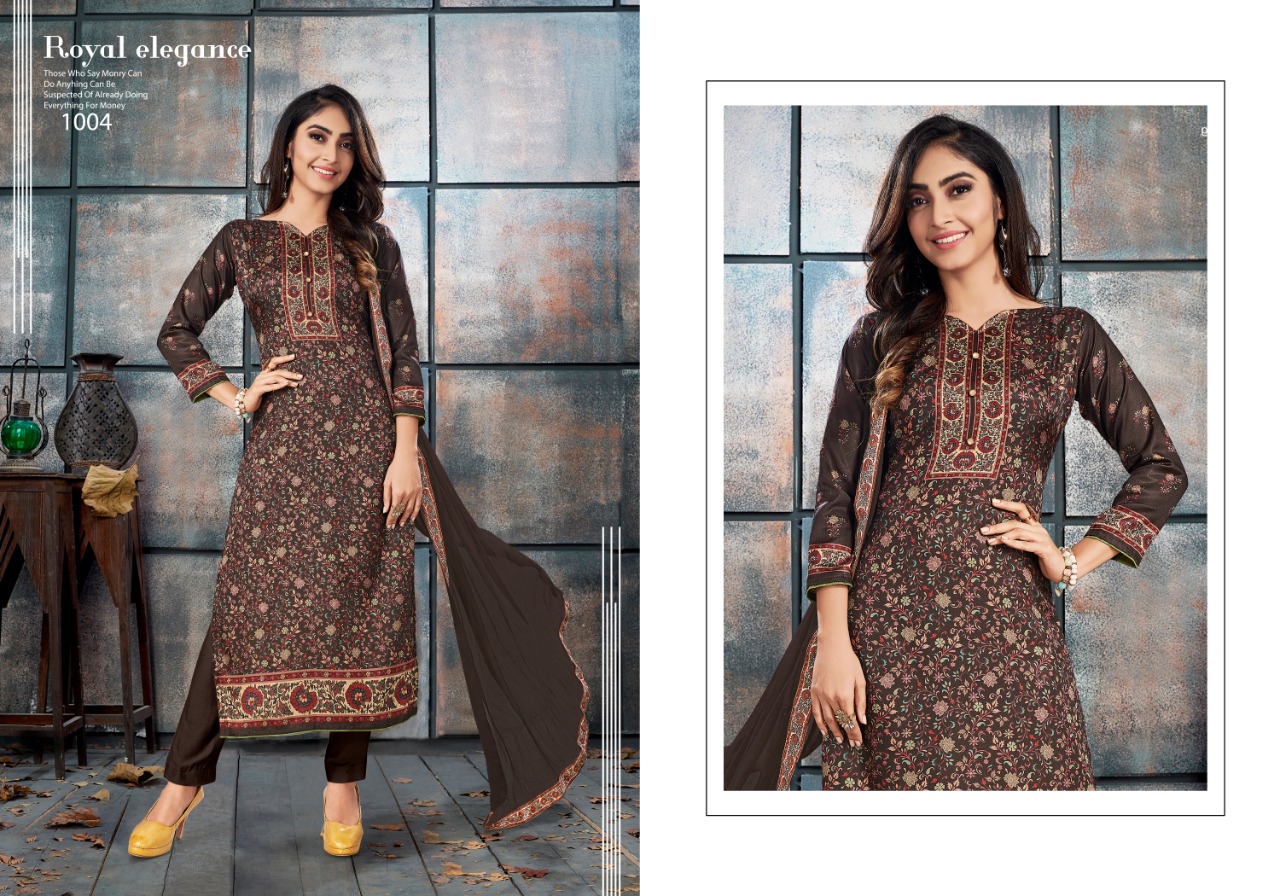 Bipson elegance 1003 1006 winter regal  salwar suit catalog