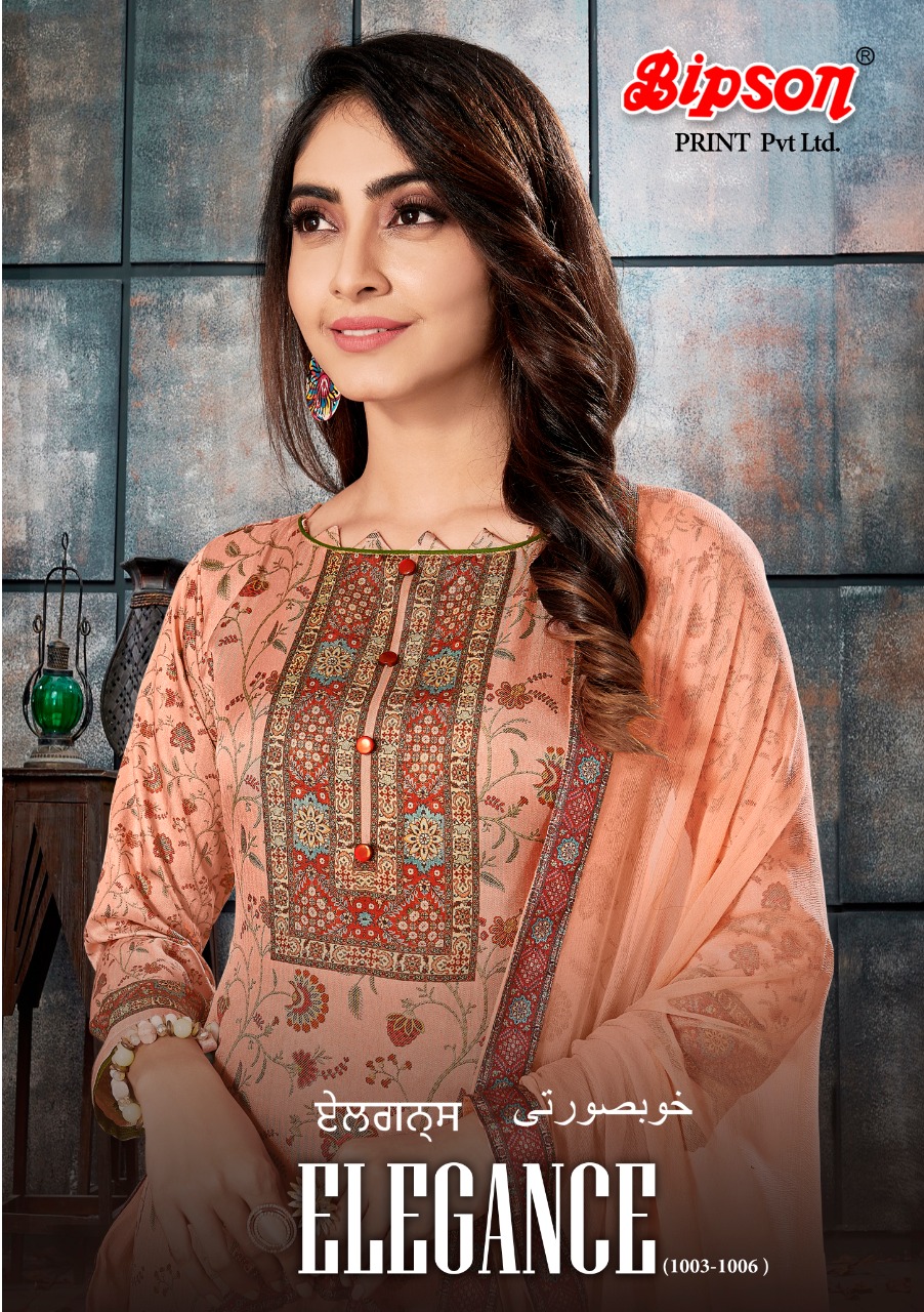 Bipson elegance 1003 1006 winter regal  salwar suit catalog