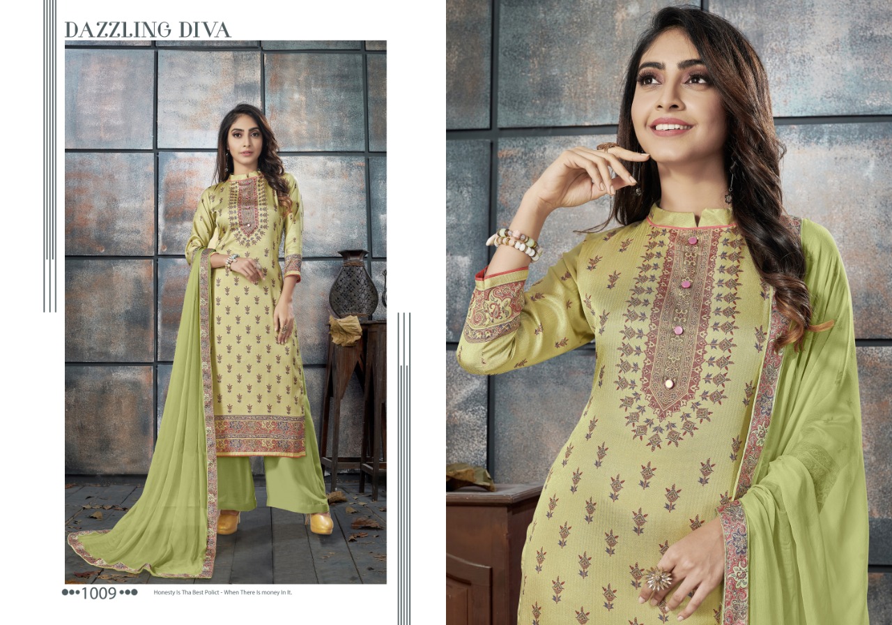 bipson elegance 1007 1010  silk  exclusive  print salwar suit  catalog