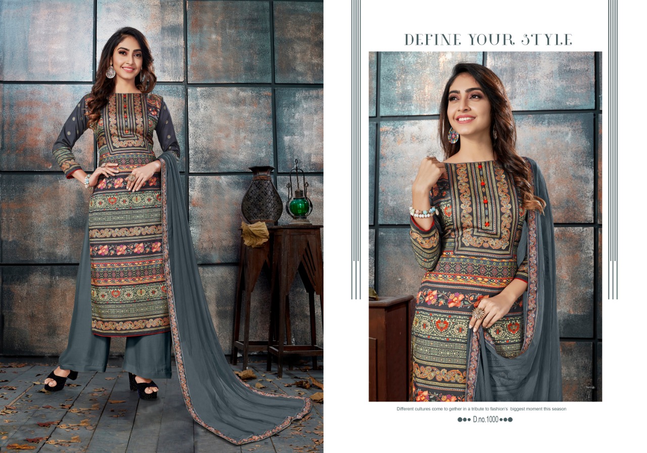 bipson elegance 999 1002 silk  authentic fabric  salwar suit catalog