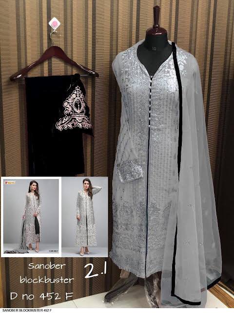 fepic d no 452 f grey georgette attractive work salwar suit