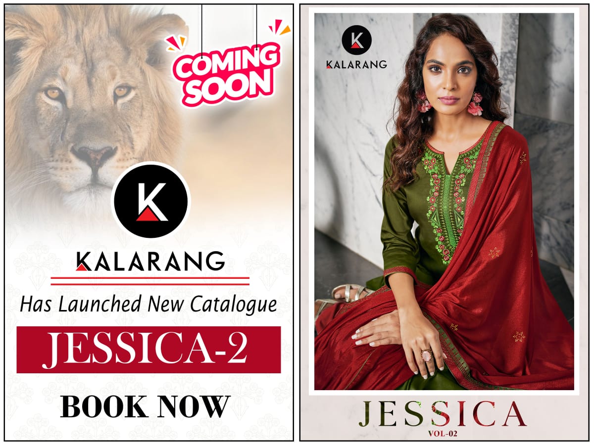 kalarang jessica vol 2 jam silk cotton attractive Embroidery salwar suit catalog