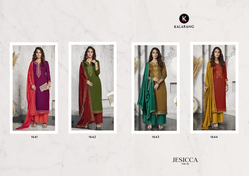 kalarang jessica vol 2 jam silk cotton attractive Embroidery salwar suit catalog