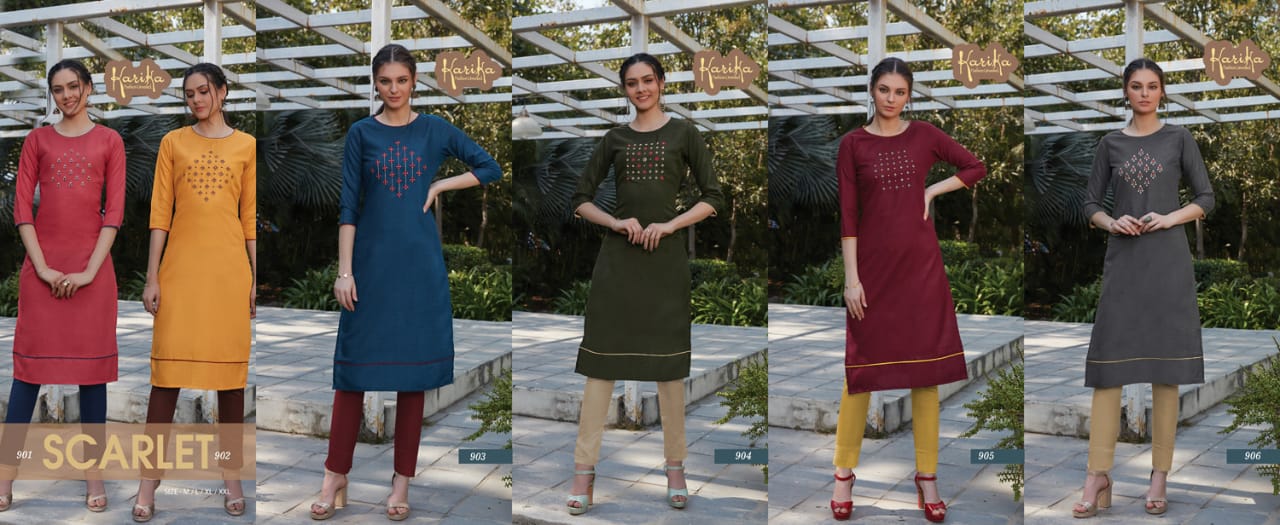 Karika Scarlet cotton casual wear kurti catalog