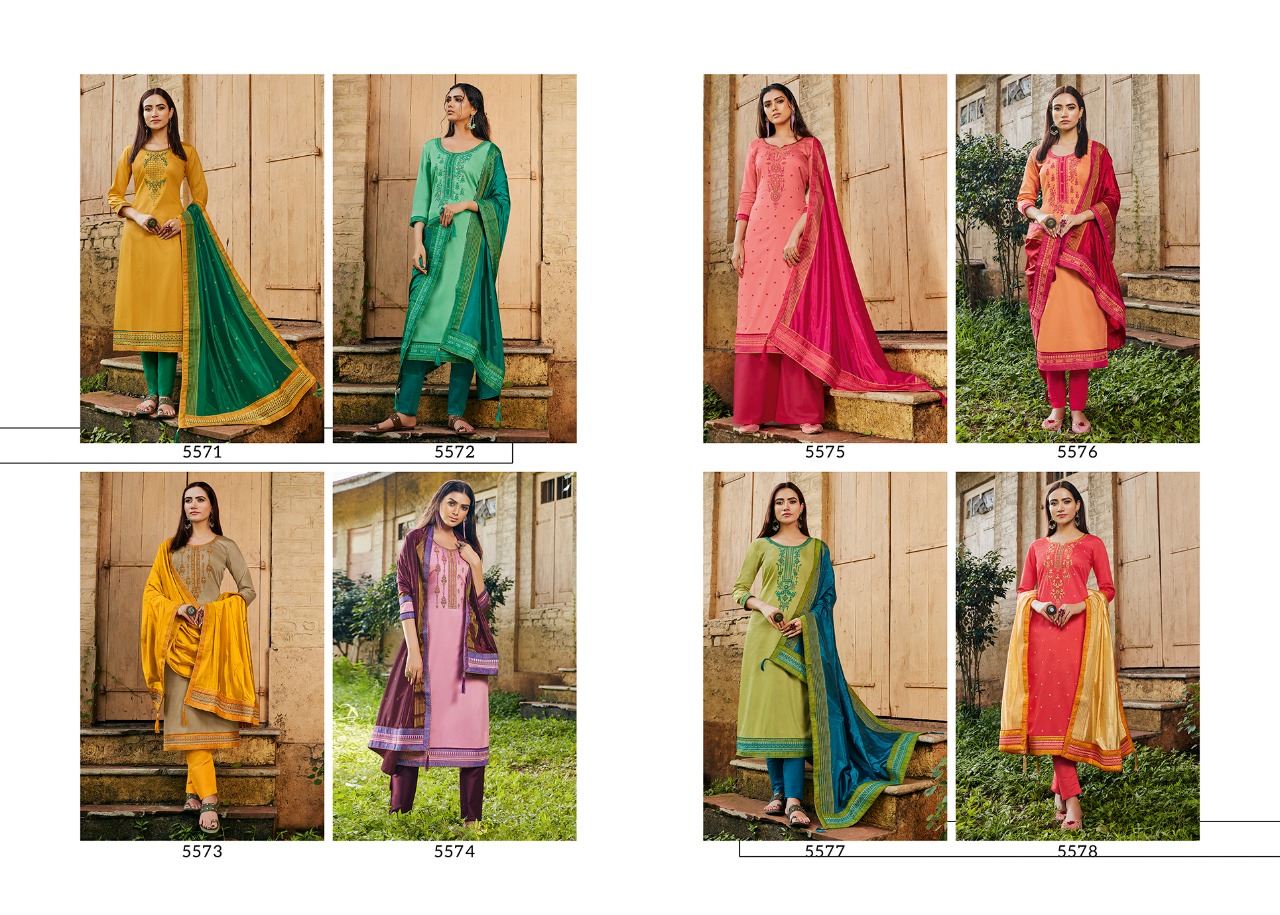 Kessi Fabrics Pvt. Ltd Silk shine vol 3 Jam Silk gorgeous look salwar suit catalog