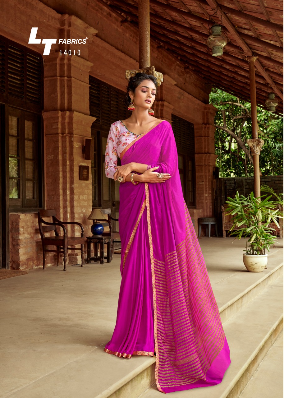 L t fashion satrupa chiffon attractiv with blouse saree catalog