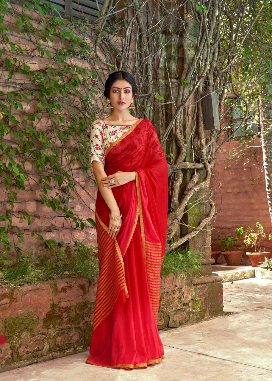 L t fashion satrupa chiffon attractiv with blouse saree catalog