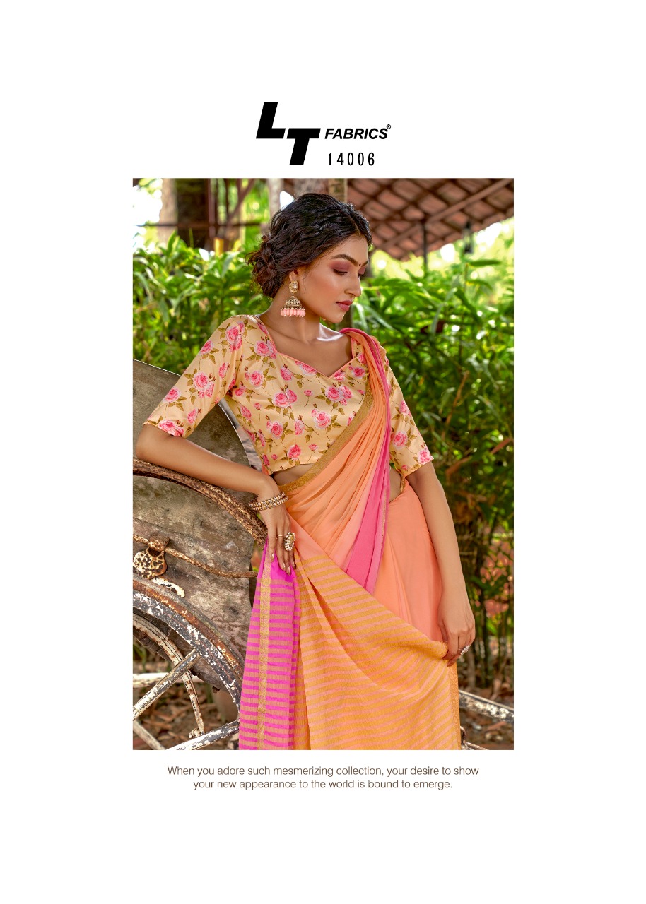 L t fashion satrupa chiffon attractiv with blouse saree catalog