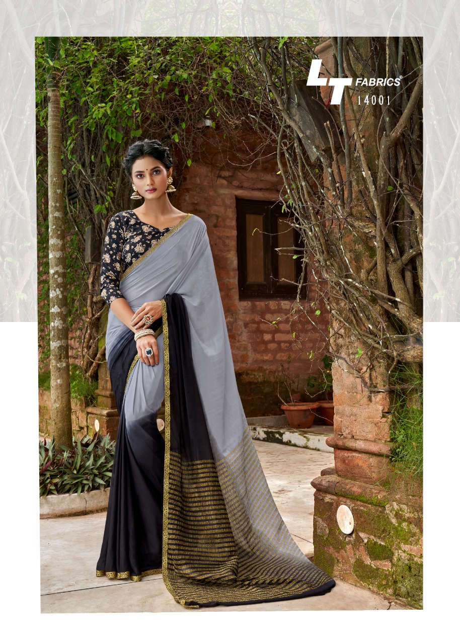 L t fashion satrupa chiffon attractiv with blouse saree catalog